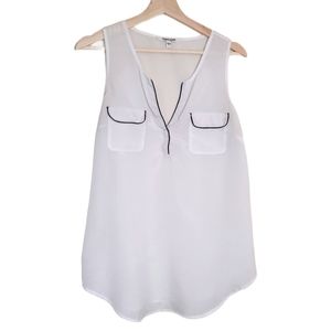 Daniel Rainn Sheer White 2 Pocket Tank Top 12607